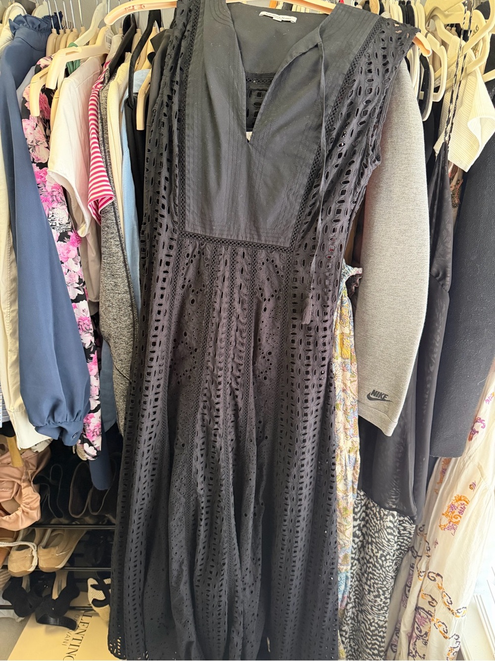 Veronica Beard Alina Eyelet Black Maxi Dress - Picture 4 of 6
